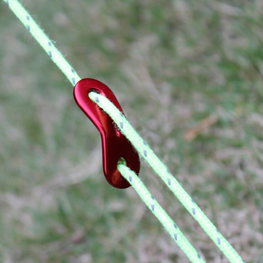 Cheap Goat Tents 6pcs Outdoor Tent Wind Rope Buckle Aluminum Alloy 2 Hole Guyline Adjuster Cord Hook Rope Buckle Camping Equipment   